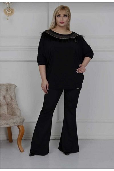 ModaDNZ Women's Plus Size Black Spanish Leg Firming Tights