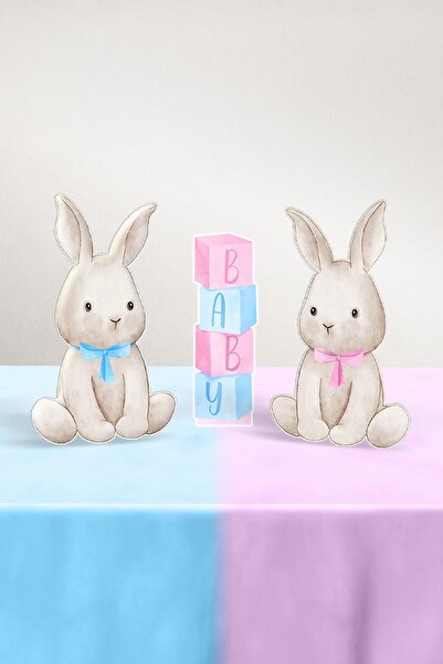 Hey Parti Cinsiyet Partisi Temalı 3'lü Masa Süsü - Little Bunny