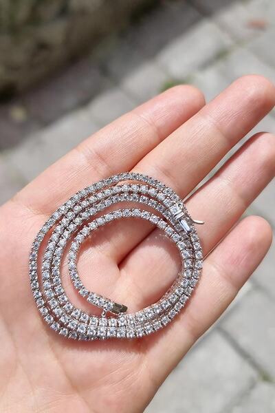 MorMajor Silver Ithal 2.5 mm Suyolu Tennıs Gümüş Kolye