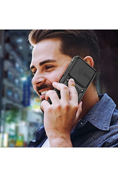 m.tk moveteck Xiaomi Redmi Note 12 Pro 4g Kılıf Kamera Korumalı Sürgülü Darbeye Dayanaklı Tank Armor Yüzüklü + Cam