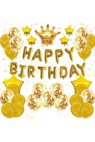 DÜVENCİ TİCARET Çıtıpitıstore Luxury Happy Birthday Birthday Balloon Set