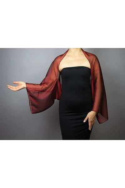es moda shop Amylee Chiffon Shawl Bolero Claret Red