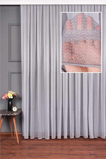 perdealemi Прості лляні сірі тюлеві штори, 400x270, звичайний ворс, 1/2,5