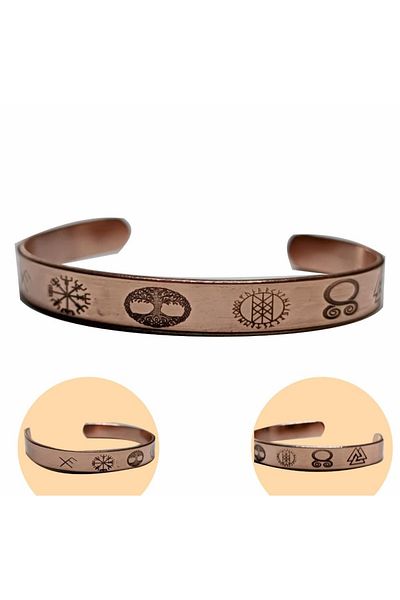 KAVELE 100% Pure Copper Viking Lucky Bracelet Copper Bracelet Unisex