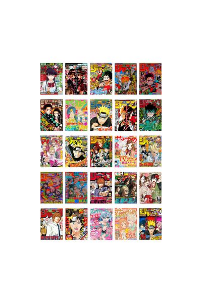 Ororabutik Σετ με 25 αυτοκόλλητα Anime - Σετ αυτοκόλλητων Scrapbook Bullet Journal