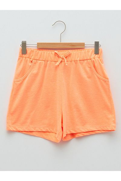LC Waikiki Základní bavlněné dívčí šortky s elastickým pasem