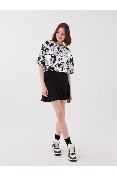 LC Waikiki Damenrock mit Blumenmuster, elastischer Taille und Shorts