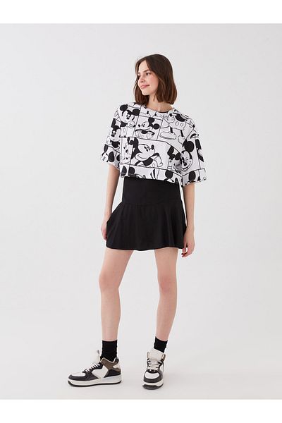 LC Waikiki Damenrock mit Blumenmuster, elastischer Taille und Shorts