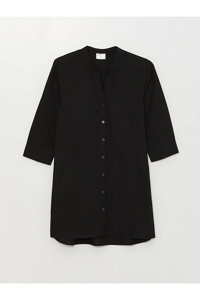 LC Waikiki Strandkleid aus Popeline mit einfarbigem Kragen für Damen