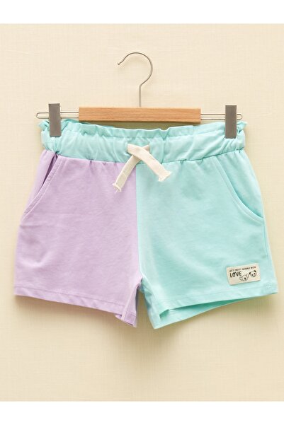 LC Waikiki Girl's Shorts with Elastic Waist and Color Block