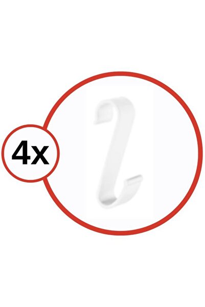 Flosoft 4 Adet Havlupan Duşakabin Askısı, Petek Banyo Mutfak Kancalı Havlu Bornoz Askısı 4’lü Set