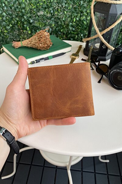 Modica Zendar - Genuine Leather Classic Tan Men's Wallet with Coin Compartment, High-Level Handcrafted