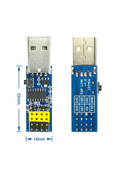 Genel Markalar Esp-01 Ch340 Usb Bağlantı Adaptörü Uyumlu Reset Butonlu Esp01 Esp8266 Esp-01s Wifi Modül Ayar