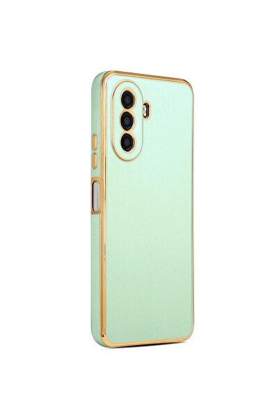 Rivor Huawei Nova Y70 Uyumlu Kılıf Parlak Kenarlı Altın Işlemeli Kamera Korum...