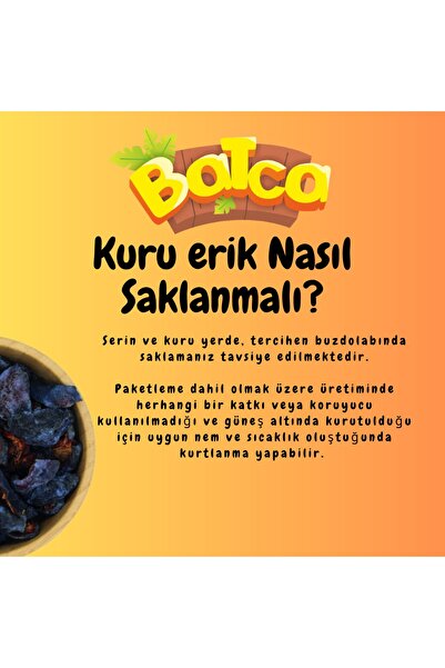 Batca Kuru Erik 250 Gr X 4 Adet Dilimlenmiş Erik Kurusu - (1 Kg)