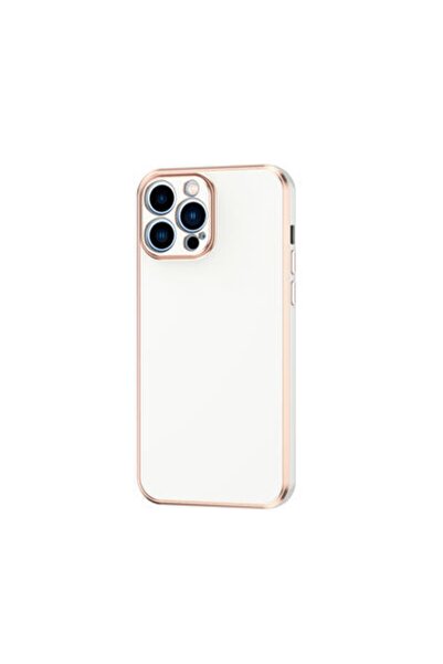Rivor Apple Iphone 13 Pro Max Uyumlu Kılıf Parlak Kenarlı Altın Işlemeli Kame...