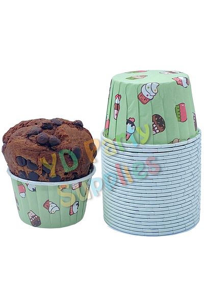 L'Opaline Ice Cream Patterned Mint Green Muffin Cake Mold 50's 50X39