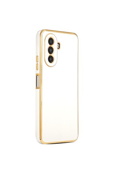 Rivor Huawei Nova Y70 Uyumlu Kılıf Parlak Kenarlı Altın Işlemeli Kamera Korum...