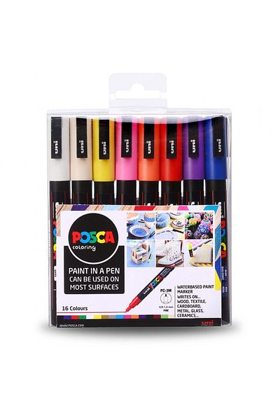 Uni Posca Marker Pc-3m (0.9-1.3mm) Set of 16