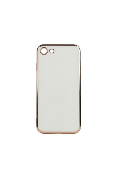 Rivor Apple Iphone 7/8/se Uyumlu Kılıf Parlak Kenarlı Altın Işlemeli Kamera K...