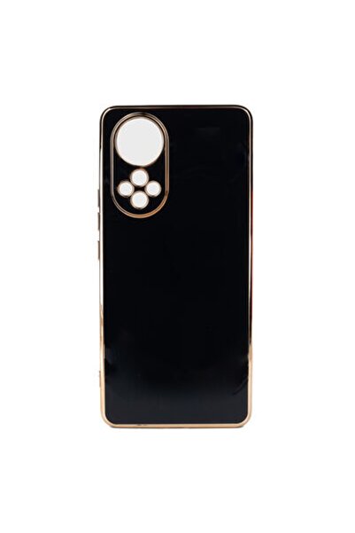 Rivor Huawei Nova 9 Uyumlu Kılıf Parlak Kenarlı Altın Işlemeli Kamera Korumal...