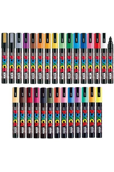 Uni Posca Marker Pc-5M (1.8-2.5mm) All Colors Set of 33