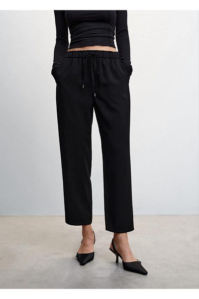 MANGO Woman Lace-up Draped Trousers