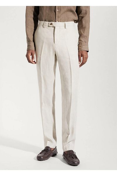 MANGO Man 100% Linen Trousers