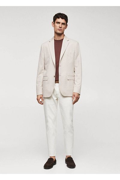 MANGO Man Slim-Fit Mini Woven Blazer Jacket