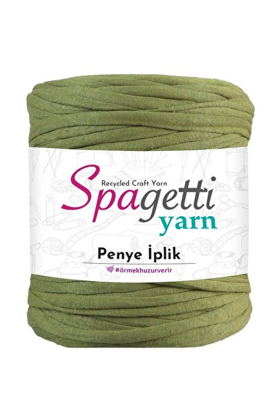 Spagettiyarn Penye Ip Kına Yeşil El Örgü Ipliği