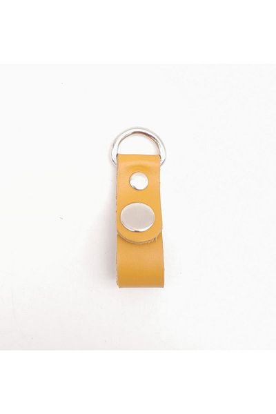 angel çanta aksesuar Mustard Real Leather Snap Fastener Handle με ασημί μέταλλο 1 τεμάχιο