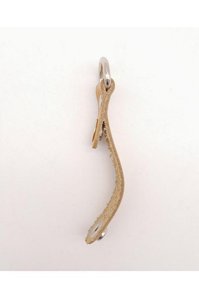 angel çanta aksesuar Mustard Real Leather Snap Fastener Handle με ασημί μέταλλο 1 τεμάχιο
