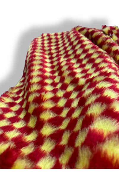 PLUSH STUDIO قماش قطيفة باللون الأصفر والأحمر من Galatasaray مقاس 100x150 سم،...