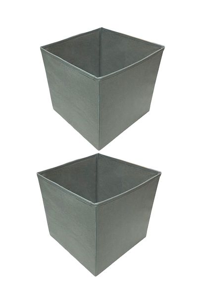Balkan Room 2 Pieces Gray Multi-Purpose Closet Organizer Box Decorative Storage Box Shelf Organizer Large