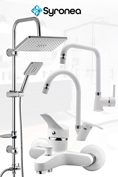 White Robot Peak Sprinkler Shower Set Bathroom Kitchen Sink Faucet Faucet Set