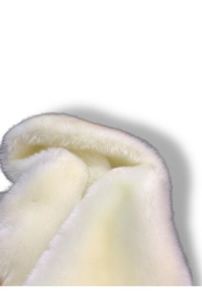 PLUSH STUDIO Zp-toscana/tavsan 1300gr Kırık Beyaz Yumuşak Dokuma Peluş Kumaş 50x150 Cm