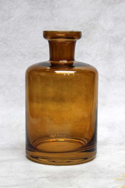 Jenisa Cam El Yapımı Amber Renkli Vazo