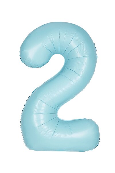 parti pera 2 Yaş Rakam Folyo Balon Pastel Mavi Renk 76 Cm