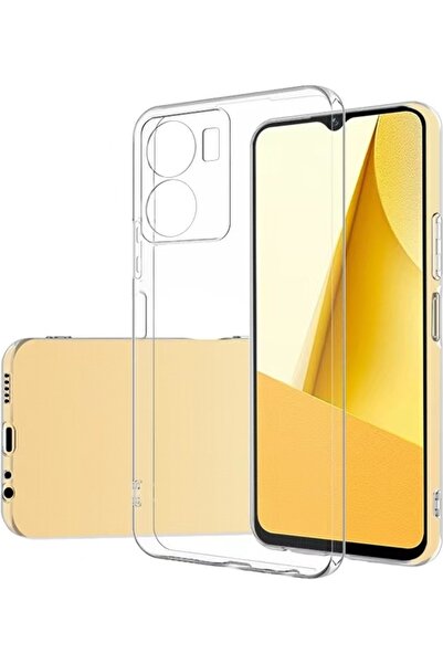 Case 4U Vivo Y16 Kılıf Kamera Korumalı Yumuşak Şeffaf Ince Süper Silikon