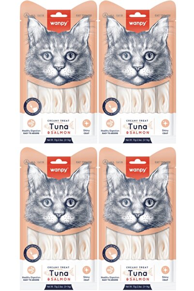 Wanpy Ton Balığı & Somon Sıvı Ödül Maması 5x14 Gr. (4 Adet)