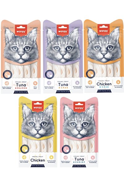 Wanpy Karışık Kedi Ödül Maması 5x14 Gram (5 Adet)