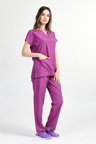 BaşakMedical Alpaca Mov Deschis Femei Yarasakol Doctor Asistentă Student Tricou