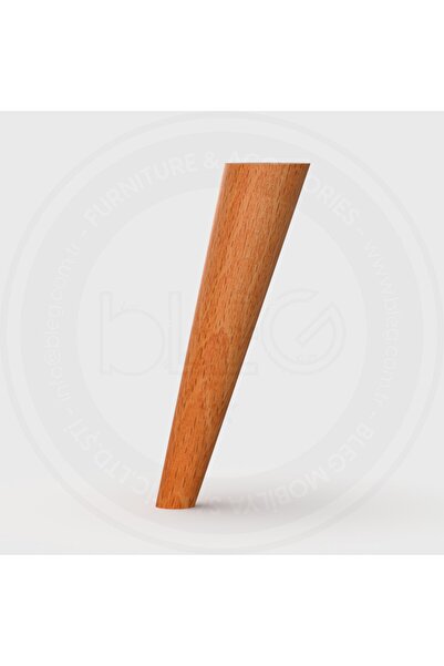 BLEG 4 X 20cm Ahşap Mobilya Ayağı - Açılı Konik Ayak - Meşe