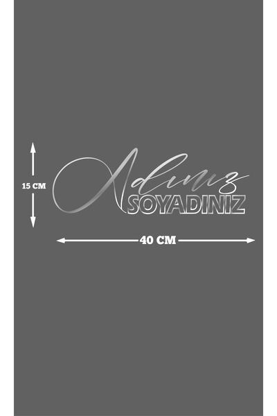 STİCKERCI BEY Autocolant Chrome personalizat nume prenume 40*15 folie nume prenume și modeluri de scris pe sticlă personalizate Design personalizat