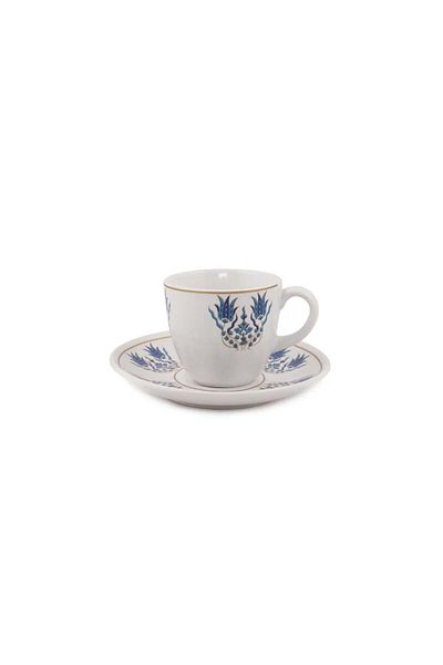 Hanedan Patterned Porcelain Turkish Coffee Cup Set for 2 Person