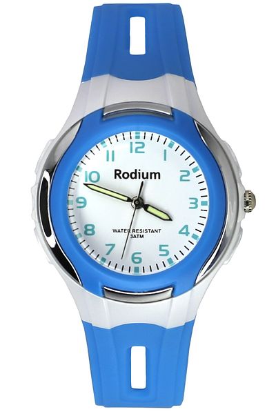 sezerekspres Children's Wristwatch Waterproof Rodium Analaog (8545) (BLUE-SILVER)