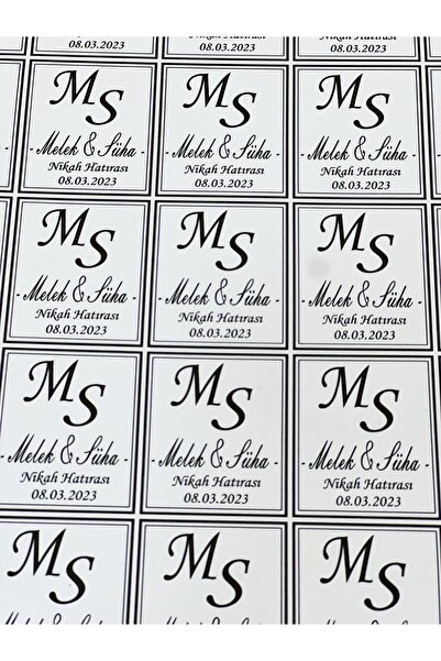 Nikah Şekeri Market Yapışkanlı Isim Etiketi 3,5 X 4.5 Cm 30 Adet Kına - Söz -...