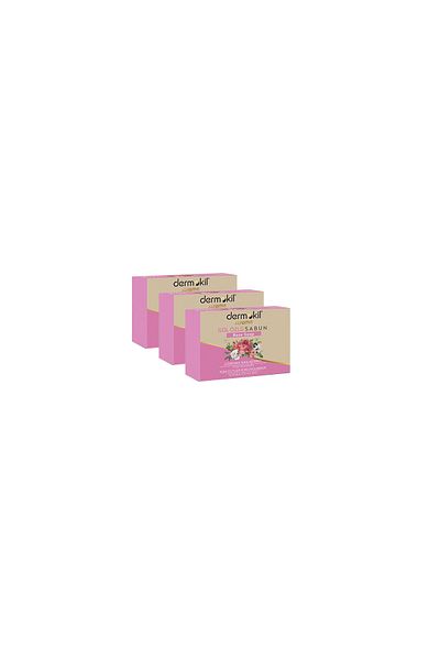 Dermokil Rose Extract Solid Natural Soap 100 gr X 3 Pieces