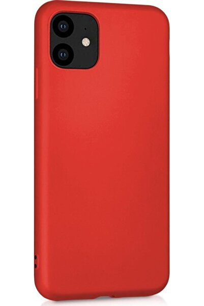 Case 4U Apple Iphone 11 Kılıf Klasik Mat Renkli Yumuşak Premier Silikon Kırmızı