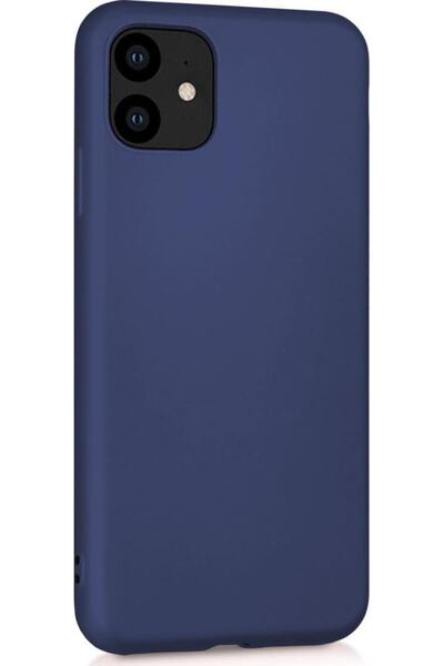 Case 4U Apple Iphone 11 Kılıf Klasik Mat Renkli Yumuşak Premier Silikon Lacivert